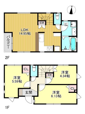 練馬区石神井台5丁目　新築一戸建　西武新宿線　上石神井の間取り