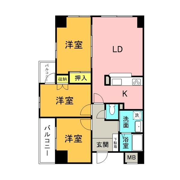 グランデ元塩の間取り