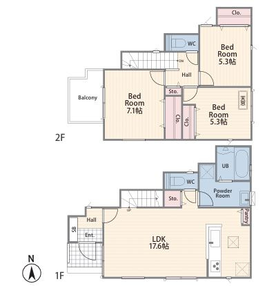 【間取り】 | 厚木市恩名2丁目　新築分譲住宅　全2棟