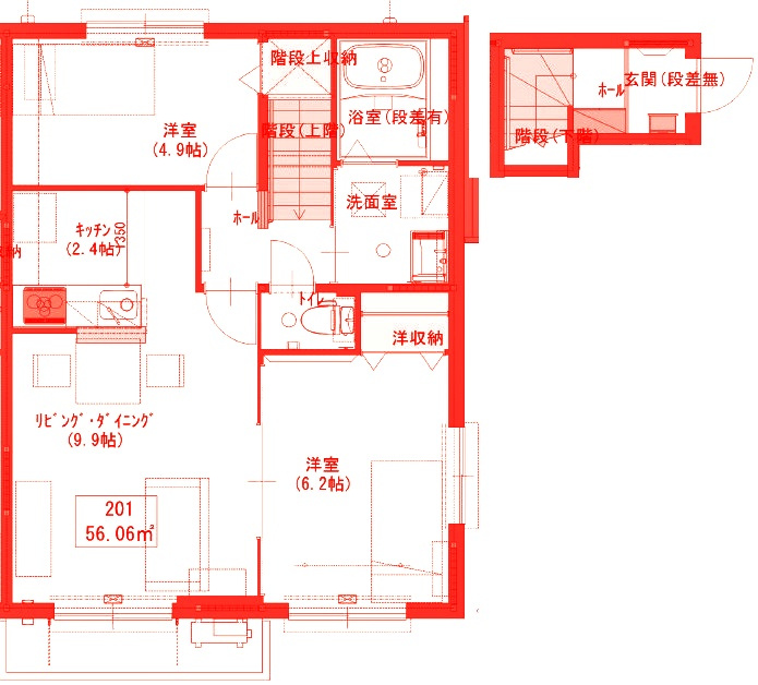 横須賀市追浜本町１丁目のアパートの間取り