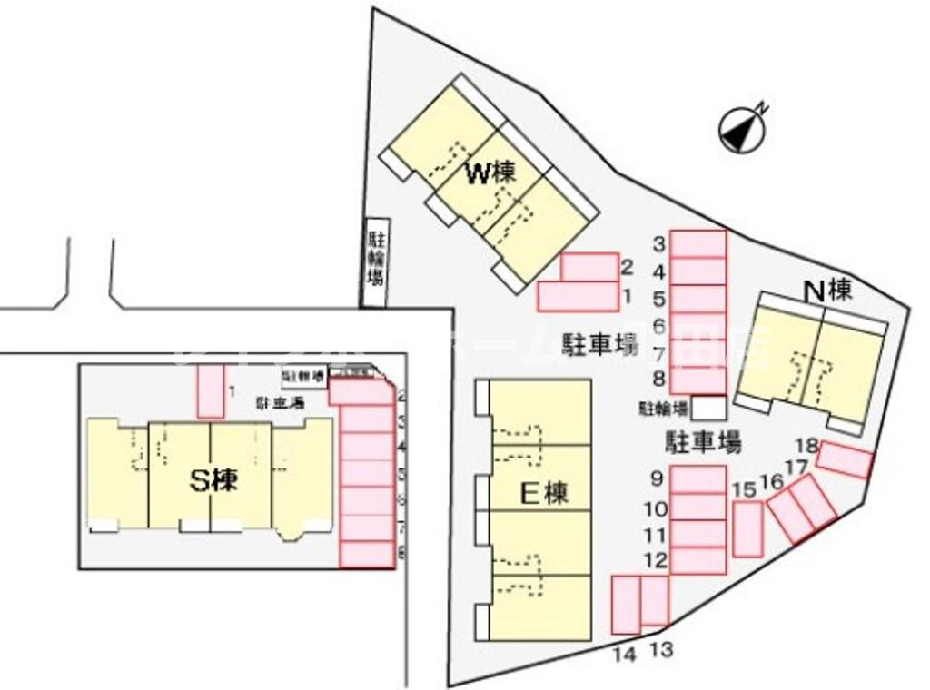 エアリーガーデンＳ※初期費用分割あと払いサービス利用可能物件の区画図