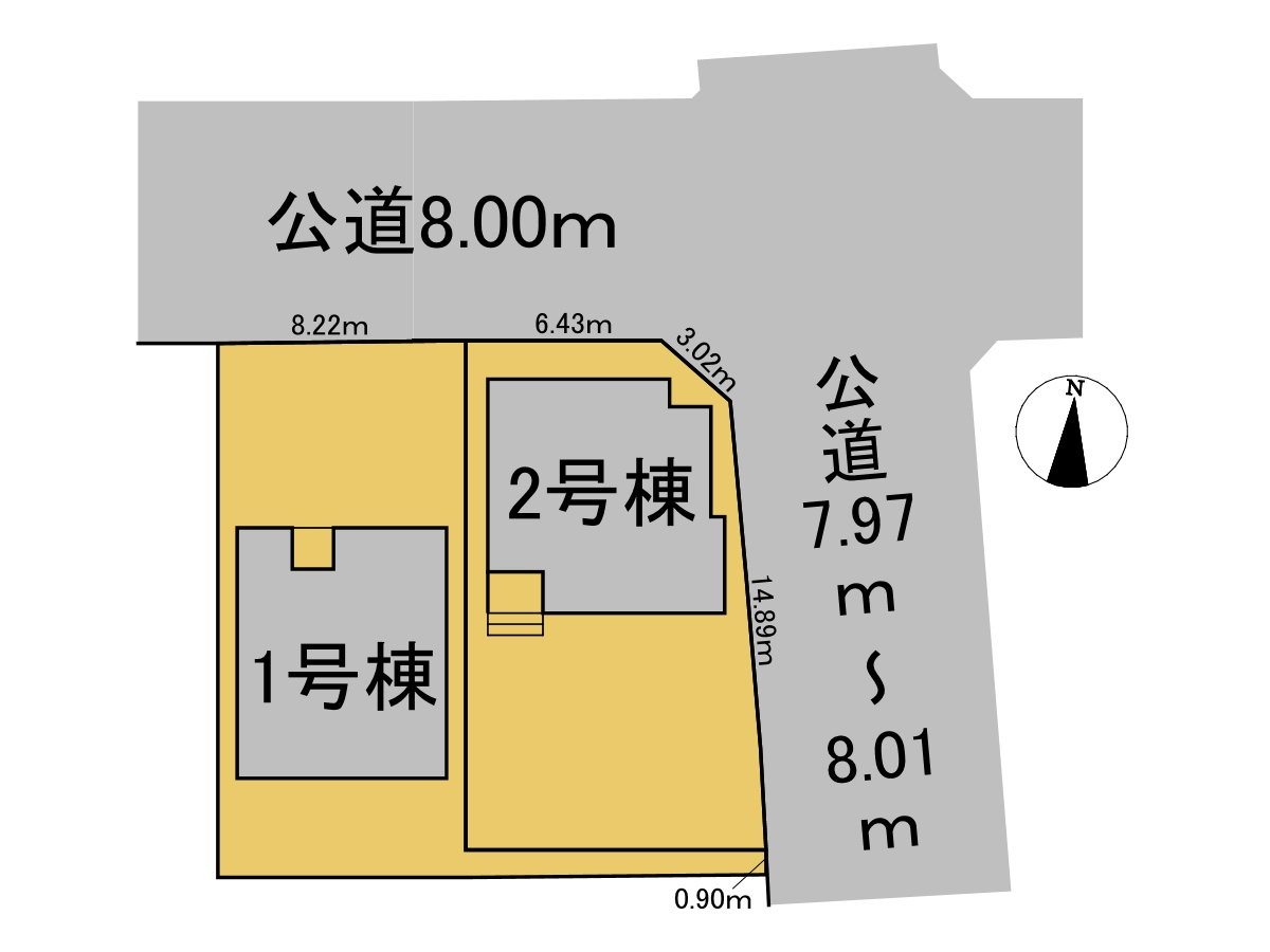 リーブルガーデン　岐阜市六条南1丁目　全２区画分譲の区画図|■区画図
■YAMADA電機の　ヤマダ不動産　株式会社リライフ　
いつでもお問合わせ下さい。