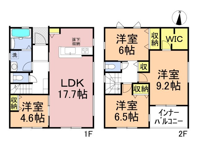 リーブルガーデン　岐阜市六条南1丁目　全２区画分譲の間取り|■1号棟　■ヤマダ不動産　株式会社リライフ　
■夢のマイホーム購入をフルサポートします！