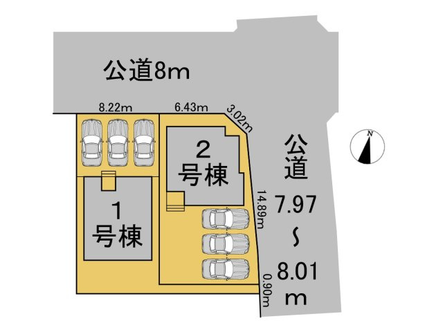 リーブルガーデン　岐阜市六条南一丁目　全2区画分譲の区画図|■区画図
■YAMADA電機の　ヤマダ不動産　株式会社リライフ　
いつでもお問合わせ下さい。