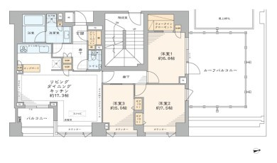 グランドメゾン三軒茶屋プレイスの間取り|グランドメゾン三軒茶屋プレイス：東向き角部屋！全居室収納・窓が付いた３ＬＤＫ床暖房・エアコン付きリノベーション物件住設備も充実！