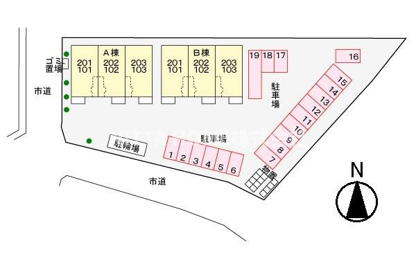 京丹後市峰山町荒山のアパートの区画図