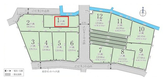 所沢市山口・全12区画　建築条件付土地　1号地