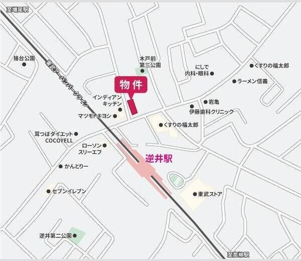 セナリオフォルム逆井の地図
