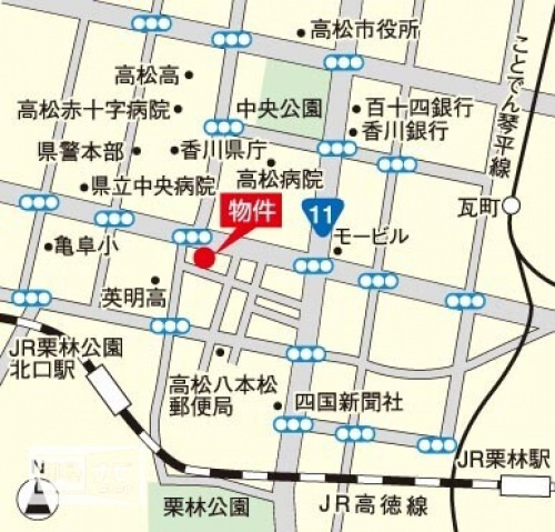 アルティザ高松中央町の地図|地図
