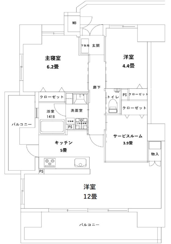 ディアメゾン観音本町リアーレ 301の間取り|間取図