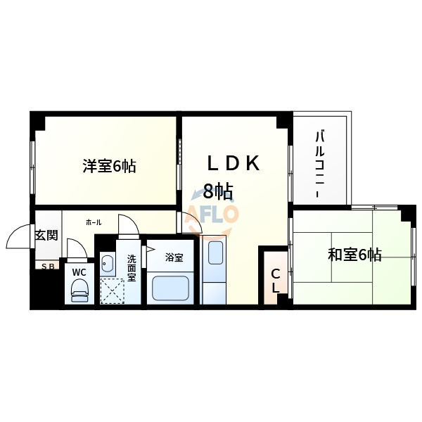 万代東マンション(大領小学校区)の間取り|万代東マンション　間取り