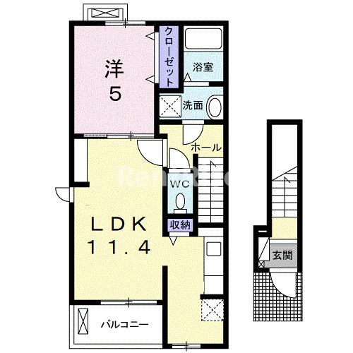 江南市赤童子町桜道のアパートの間取り|間取図
