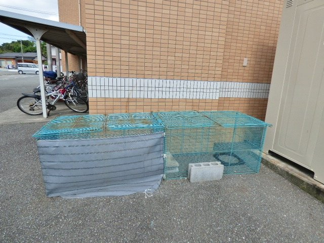ニューリバティ藤田のその他共用部分|エントランスの向かって右側奥に業者回収敷地内ゴミ置場あり。