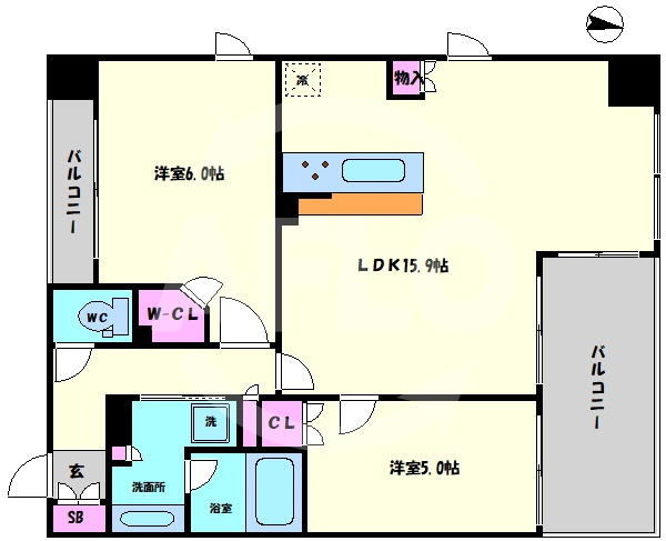 ワコーレ大阪新町タワーレジデンス　堀江小学校の間取り|ワコーレ大阪新町タワーレジデンス　間取り