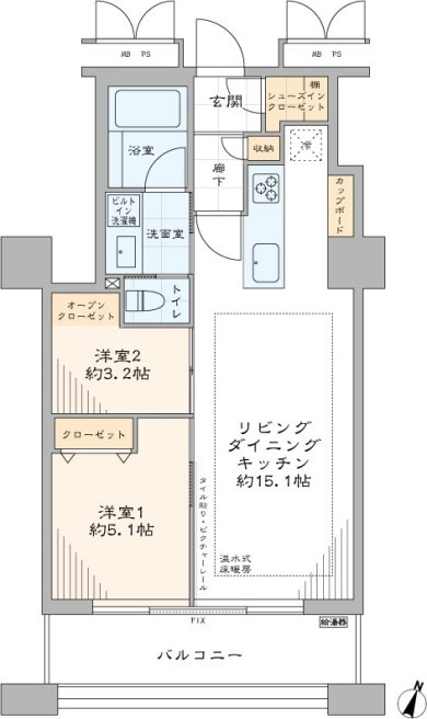 東京レジデンスの間取り|東京レジデンス：全居室収納付き２ＬＤＫ床暖房・エアコン付きリノベーション物件は住設備も充実！