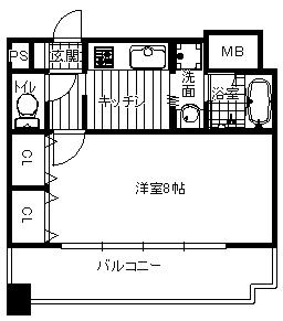 大阪市中央区瓦屋町１丁目の賃貸マンションの間取り