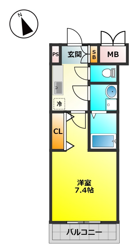 福岡市南区横手３丁目の賃貸マンションの間取り