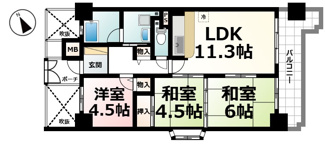 【間取り】 | シャルマンコーポ第３瀬田Ⅰ