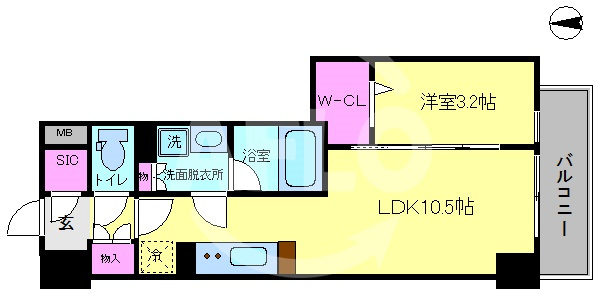 クロスレジデンス阿波座の間取り|アーバネックス阿波座駅前　間取り