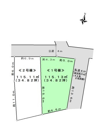１号棟の区画図