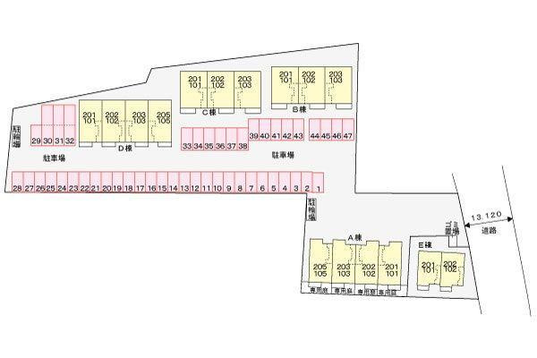 サンパティークパレス　Ｂの駐車場