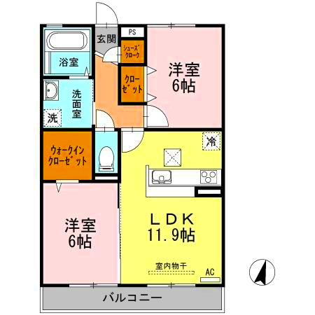 サンシャイン見白B棟の間取り