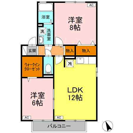 クウラージュ　C棟の間取り