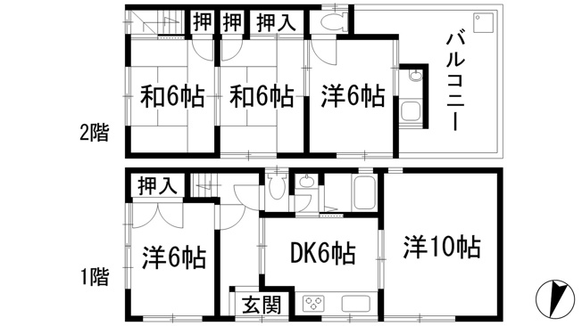 【間取り】 | 北野5丁目貸家