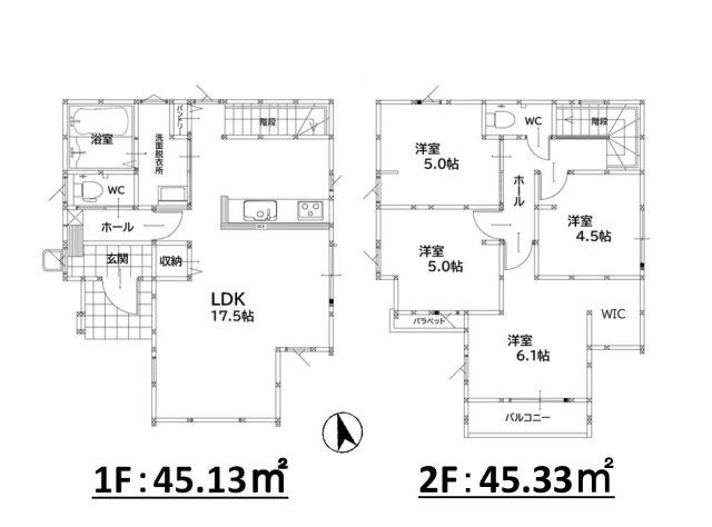 福岡市東区多々良1丁目第3-3棟（2号棟）の間取り|全居室収納付きで便利です。