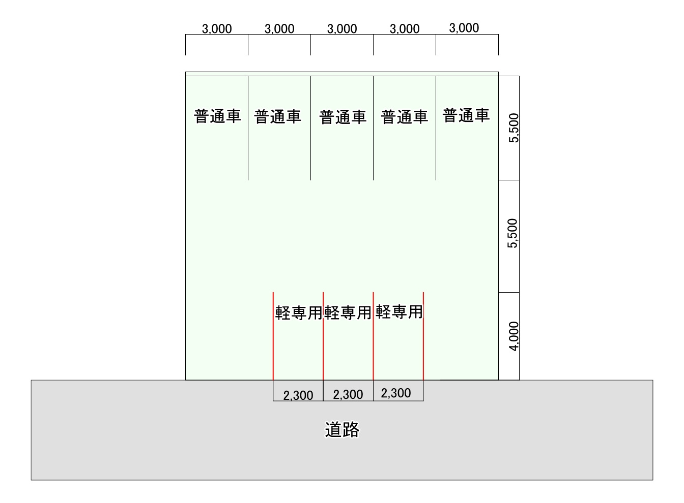 豊崎第2パーキングの区画図