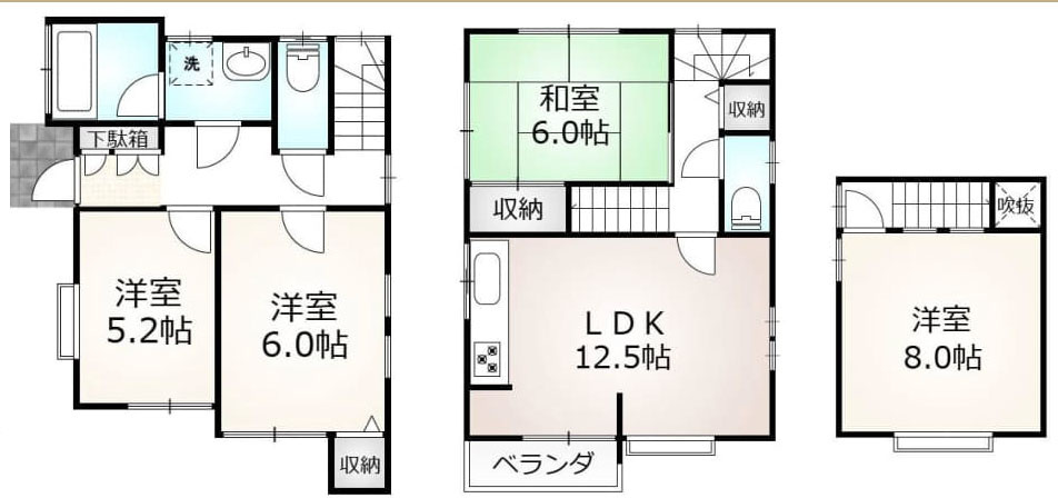 青梅市東青梅２丁目の中古一戸建の間取り