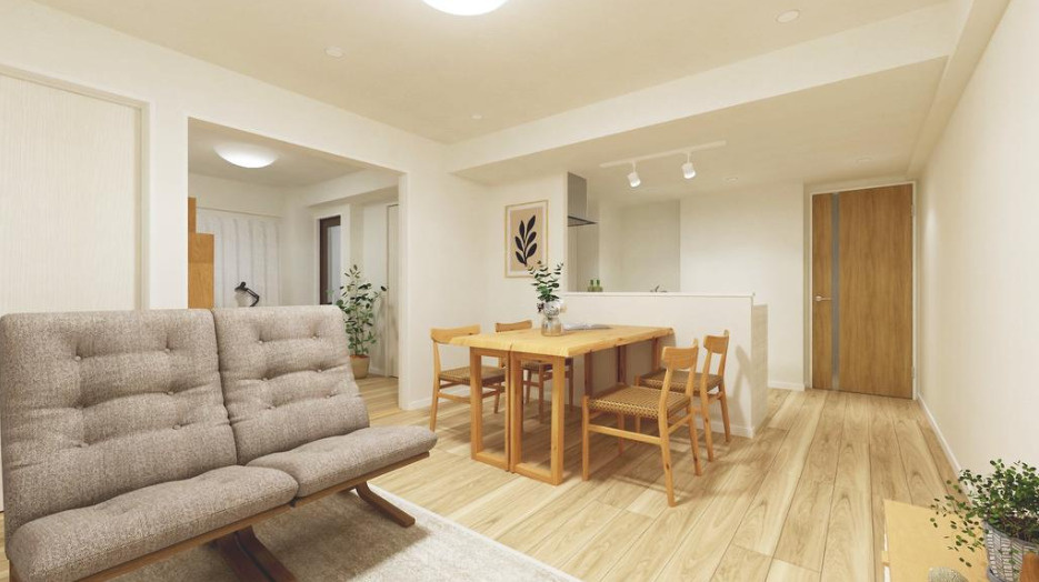 板橋区小茂根1丁目　グランシティ　ル・ロワイヤル小竹向原　ペット可×新規リノベ住宅の居間・リビング|イメージ