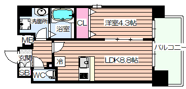 【間取り】 | ハイデンス梅ヶ枝