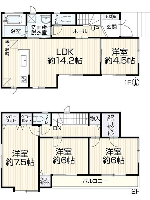 西東京市中町2丁目　中古戸建の間取り|空室のためご都合に合わせてご内覧できます
お問合せはお電話でもお受付しております。
03-6450-5211