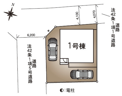 つくば市高見原第19　新築戸建の区画図|敷地広々、地盤調査済みで安心。駐車や生活動線も快適です。