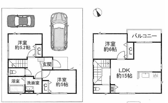 神⼦岡前⼾建の間取り