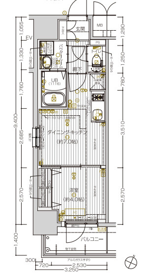 大阪市港区波除２丁目の賃貸マンションの間取り