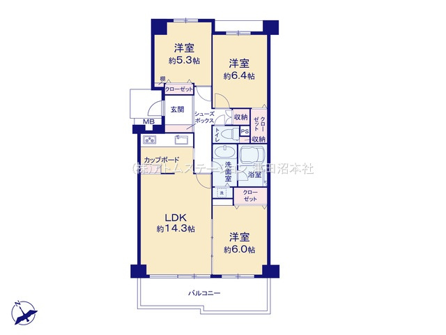 【間取り】 | アトムセレクト　グラドメゾン西船橋1階