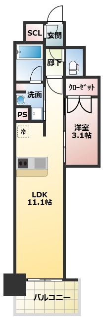 リビオメゾン新大阪の間取り