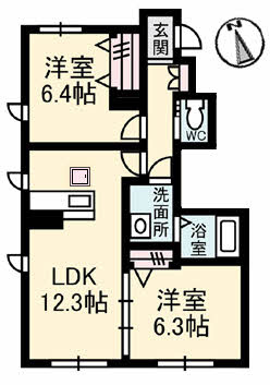 グランマスト高松中央 B棟の間取り