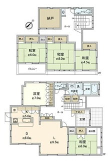 【間取り】 | 入間市東町7丁目 | 5SLDK／土地面積(公簿):193.79ｍ2／建物面積:153.19ｍ2