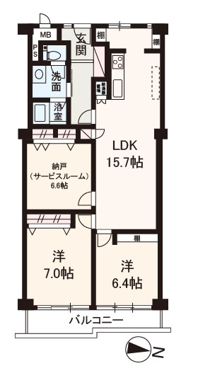 【間取り】 | 北野ハイツ | 全居室6帖以上！収納も充実！ゆったり暮らせる2SLDKリフォーム物件。内覧をご希望の際はお気軽にお電話ください。