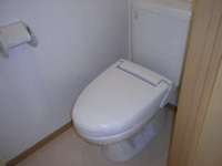 落ち着いた色調のトイレです