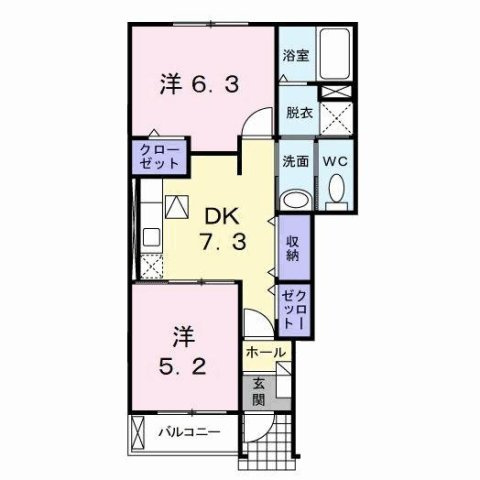 グランディールⅡ番館の間取り
