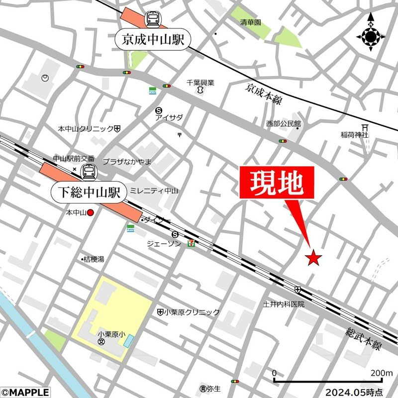 ヴェルブルー東中山　Ｄ棟の地図
