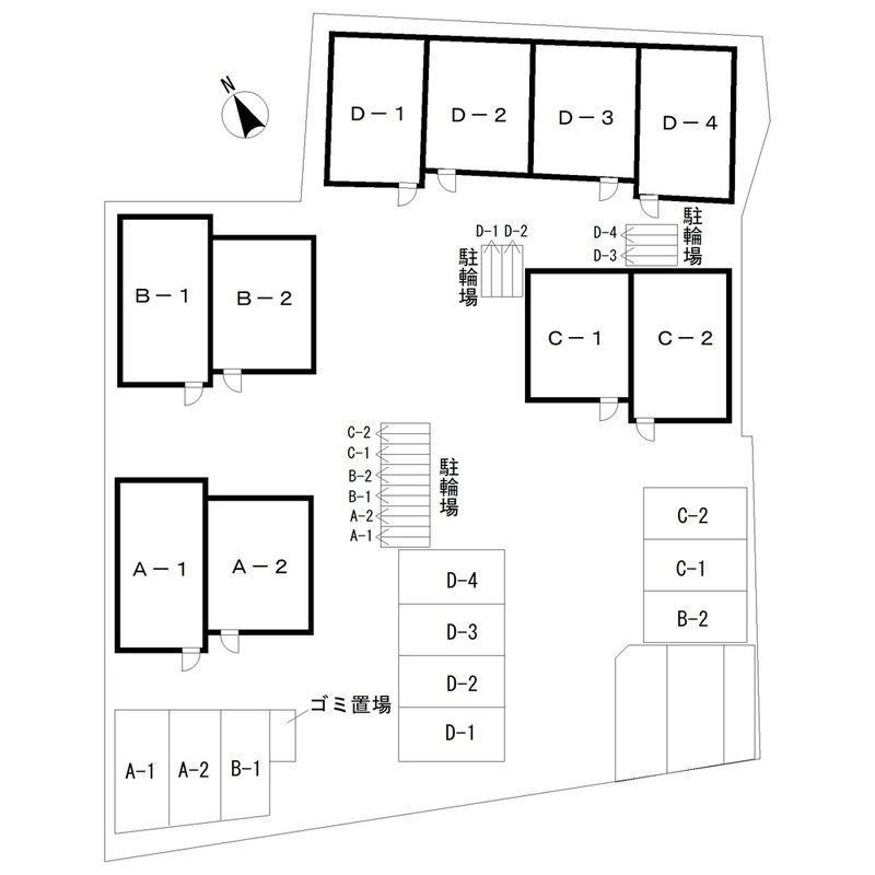 ヴェルブルー東中山　Ｄ棟の区画図