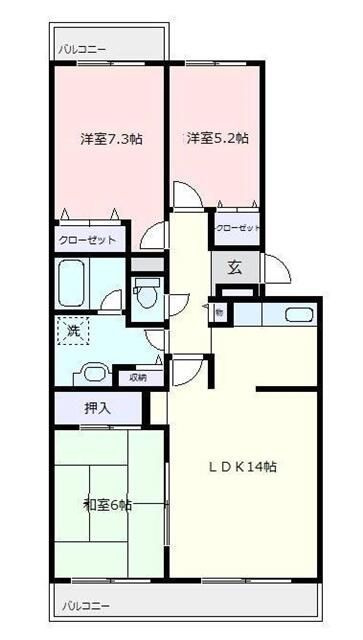 エスポワール松風台Ⅰ番館の間取り