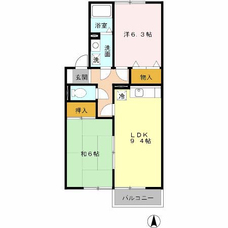 高槻市出丸町のアパートの間取り