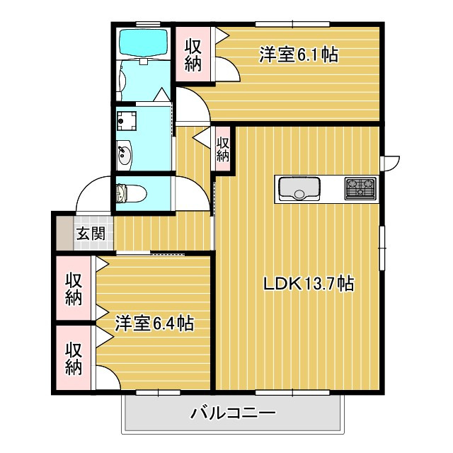 シャーメゾン魚住Ⅱの間取り