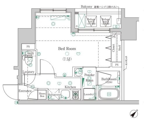 板橋区小茂根１丁目の賃貸マンションの間取り